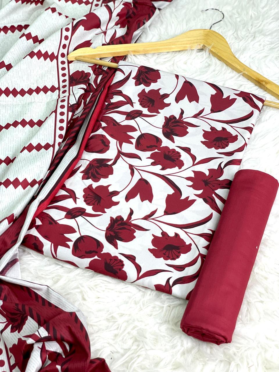 WINTER SILK DIGITAL PRINTED 3-PIECE - SD#22